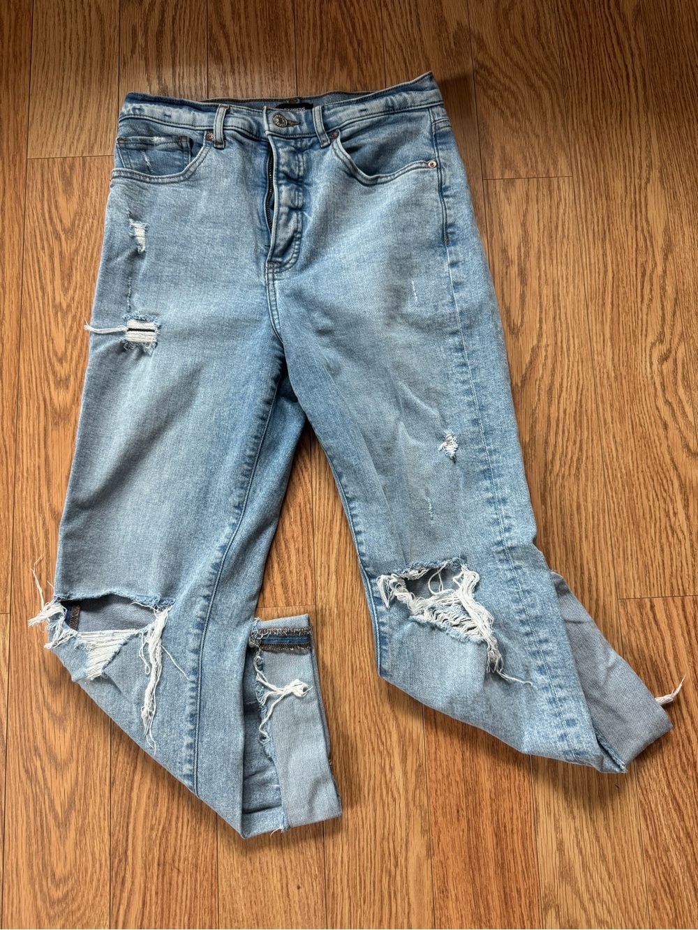 Express High Rise Distressed Jeans